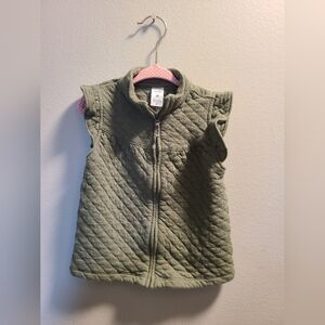 (3/$10) 3T Girls, Carter's, Green Quilted Zip-up Vest
